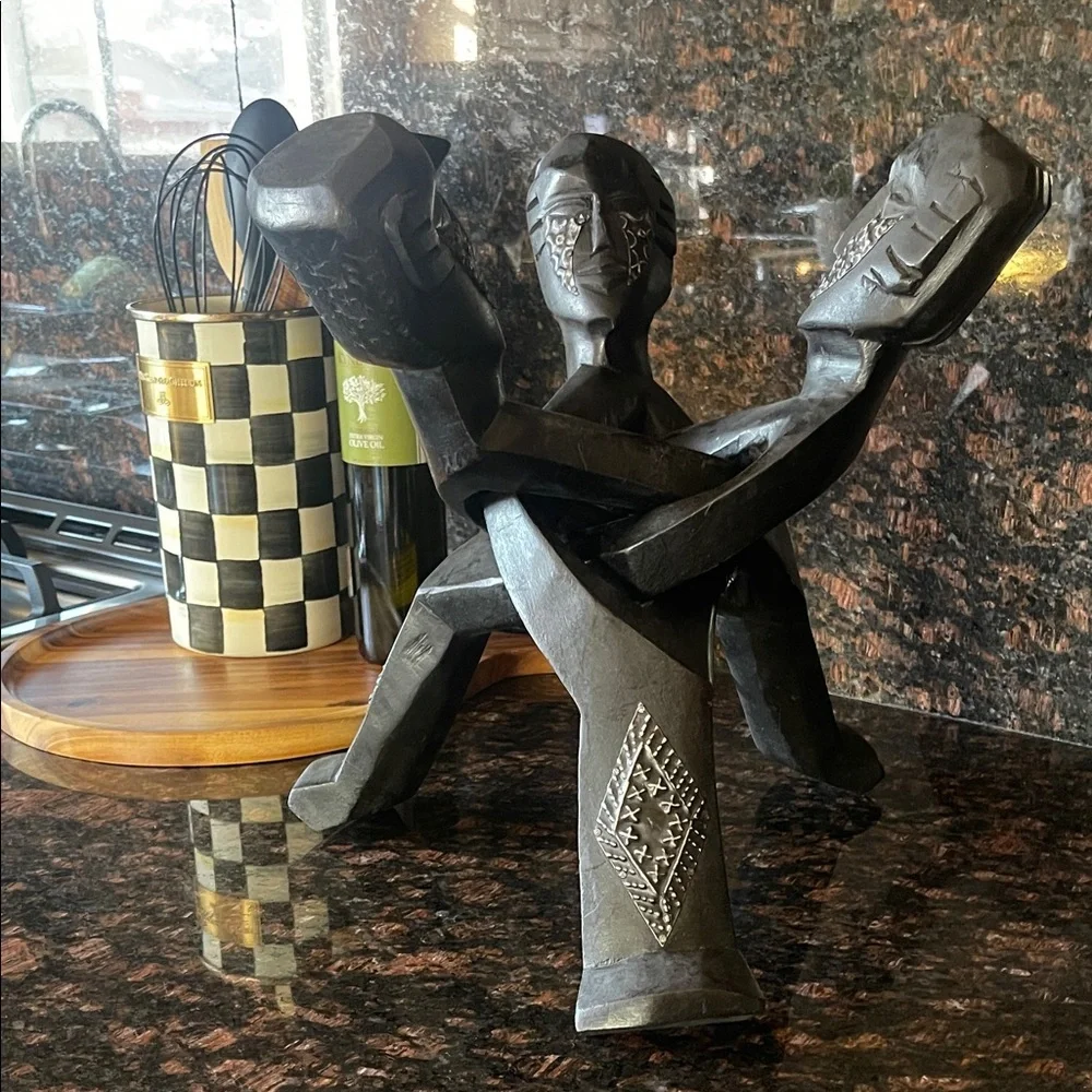 Black Metal Abstract Sculpture